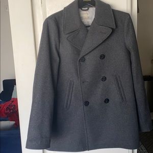 men’s gray wool Club Monaco classic Pea coat